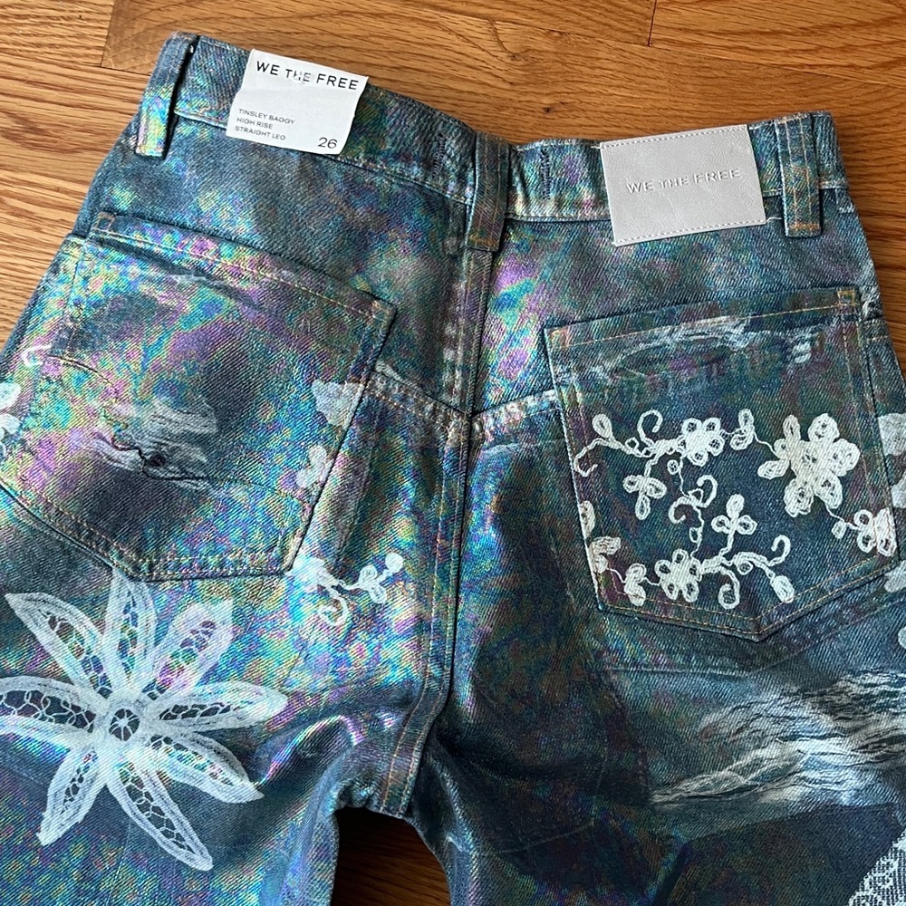We The Free Tinsley Printed High-Rise Illusions Jeans Size 26 NWT - Picture 16 of 16
